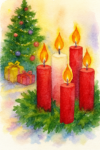 advent tree presents 4red 1white candles gvr