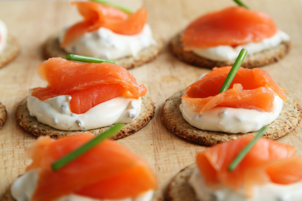 Will There Be Cheese In Heaven? Will there be cream cheese in Heaven - like these cream cheese and salmon crackers, with a single leaflet of dill